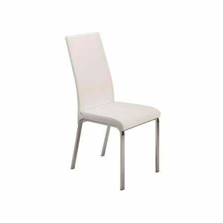 CASABIANCA FURNITURE Loto Leather Dining Chair, Italian White - 39.5 x 16 x 16.5 in. TC-2007-WH